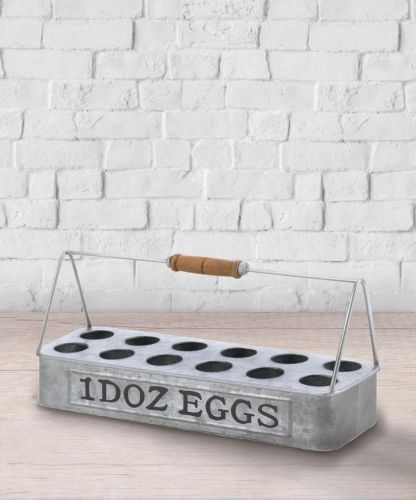 Galvanized Metal Egg Basket