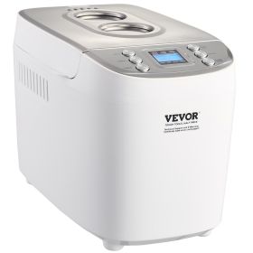 VEVOR Bread Maker, 15-in-1 3LB Dough Machine, Nonstick Ceramic Pan Automatic Breadmaker with Gluten Free Setting, Whole Wheat Bread Making, Digital, P