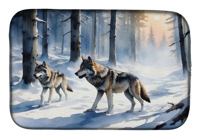 Winter Wolves Dish Drying Mat Absorbent Dish Drying Mat Pad for Kitchen Counter Dish Drainer Mat for Countertop, 14 x 21", Multicolor