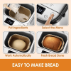 PSMBF003a Gluten free toaster 15in1 automatic toaster 2.8 inch LED 15h timer 2 lbs 1.5 lb 1 lb American bread, Italian French bread, whole wheat bread