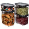 ProKeeper+ 13 Piece Clear Plastic Airtight Food Flour Snack & Sugar Baker's Kitchen Container Canister Set with Magnetic
