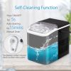 Countertop Ice Makers,26.5lbs in 24Hrs, 9 Cubes Ready in 8 Mins, Self-Cleaning Portable Ice Machine with Ice Scoop and Basket