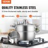 VEVOR Steamer Pot, 8.66in/22cm Steamer Pot for Cooking with 3QT Stock Pot and Vegetable Steamer, Large Capacity Stainless Steel Food Steamer Cookware