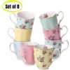 BTaT- Royal Coffee Mugs, 12 oz, Set of 8, Floral Mugs, Porcelain Bone China, Tea Mug, Coffee Cups, Coffee Mug Set, Large
