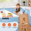 VEVOR Tower Step Stool, 3-Level Height Adjustable Toddler Step Stools for Kids, Bamboo Kids Standing Tower Learning Stool with Safety Rail for Kitchen