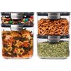 ProKeeper+ 13 Piece Clear Plastic Airtight Food Flour Snack & Sugar Baker's Kitchen Container Canister Set with Magnetic