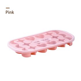 1pc 18 Holes Silicone Ice Tray With Cover; 18 Grids Flexible Ice Tray With Moon; Star And Heart-shaped Mold For DIY Handmade Ice Cube; Pink; Yellow; G (Color: pink)