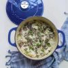 Cooking Pot Indigo Saucepan Cast Iron 5.5 Quart Enameled Dutch Oven Caste Iron Cookware Tableware Kitchen Dining Bar Home Garden
