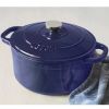 Cooking Pot Indigo Saucepan Cast Iron 5.5 Quart Enameled Dutch Oven Caste Iron Cookware Tableware Kitchen Dining Bar Home Garden