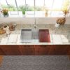 Lordear Undermount Stainless Steel Kitchen Sink Ledge Workstation Deep Single Bowl 16 Gauge Kitchen Sink Basin